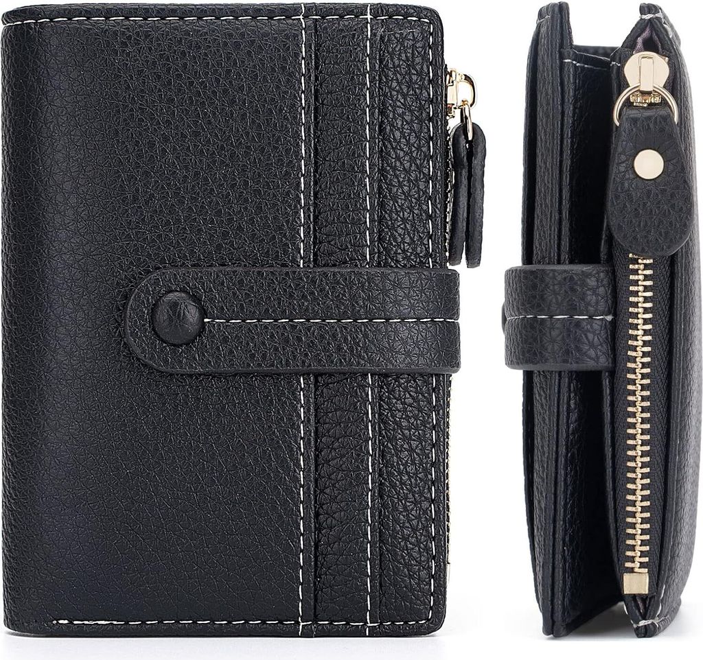 Geldbörse Damen Kleine, Geldbeutel Frauen Leder RFID Portemonnaie mit Münzfach