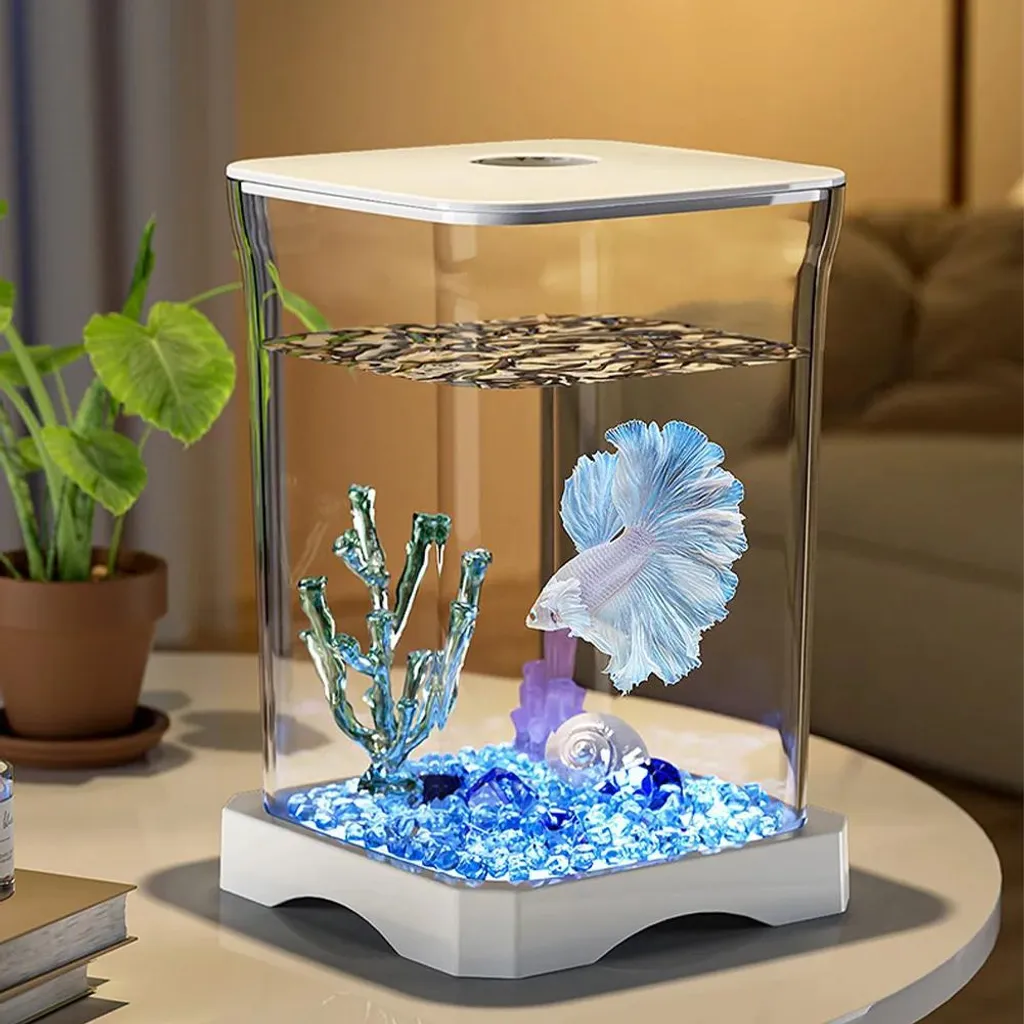 Mini aquarium compact blanc : la solution simple pour petit appartement