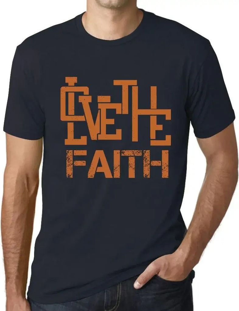 Herren Grafik T-Shirt Liebe den Glauben – Love The Faith – Öko-Verantwortlich Vintage Jahrgang Kurzarm Lustige Druck Geburtstag Geschenk Mann