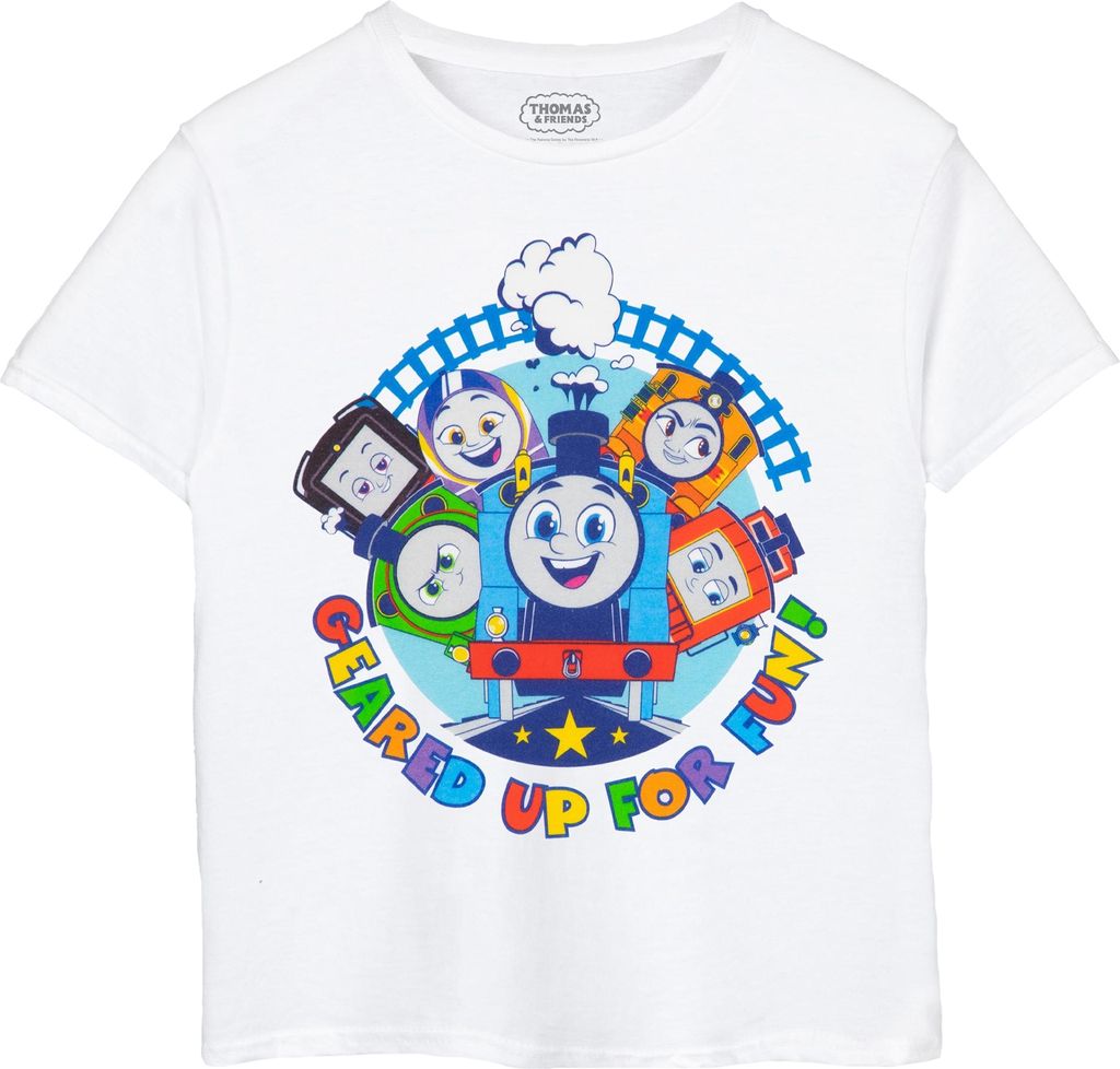 Thomas And Friends - "Geared Up For Fun" T-Shirt für Kinder NS8070 (116) (Weiß)