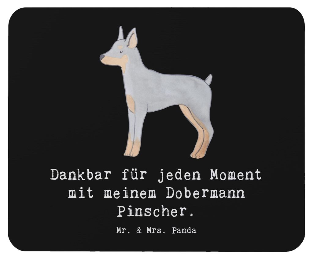 Mr. & Mrs. Panda Mousepad Dobermann Pinscher Moment - Schwarz - Geschenk, laptop, Mauspad, Mouse Pad, computer, mausteppich