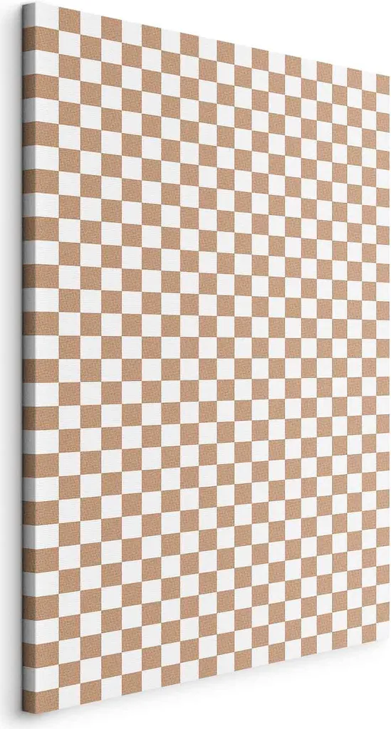 Quadro tela 80x120 effetto noise scacchiera marrone - Poster XXL