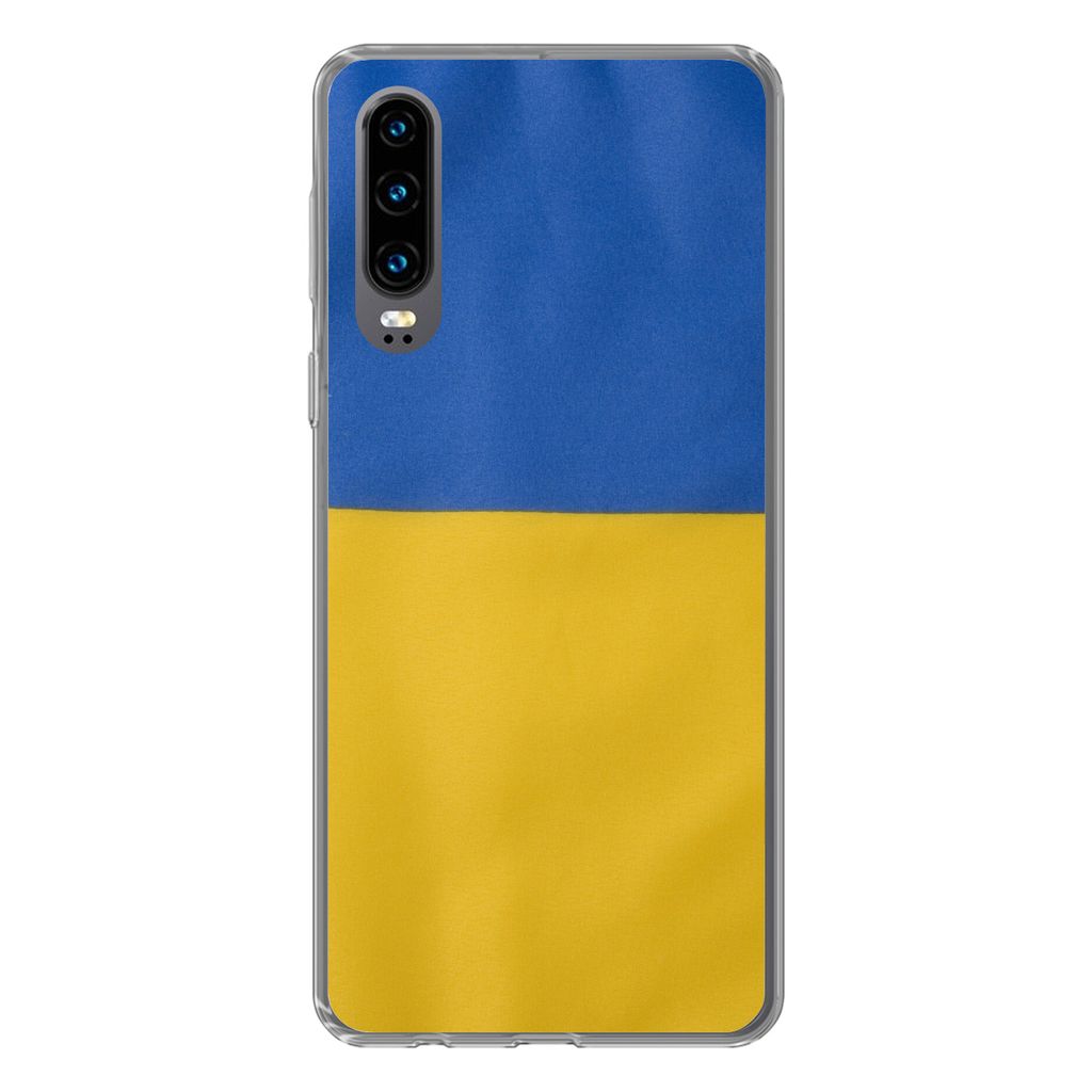 MuchoWow Handyhülle Schutzhülle Hülle für Huawei P30 Nahaufnahme der Flagge der Ukraine Silikon Softcase Handy Hülle - Kartenbesitzer