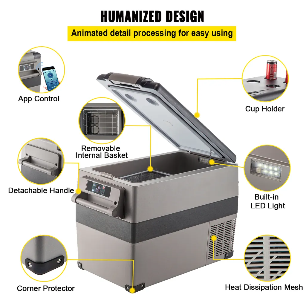 Glacière portable 35L VEVOR - Refroidissement rapide compresseur -20°C
