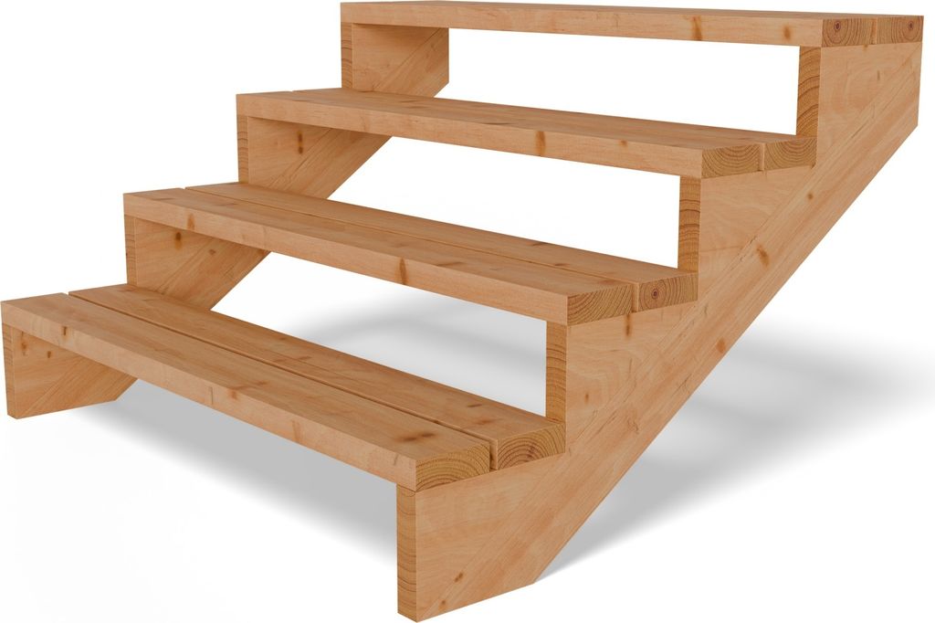 Terrassentreppe aus Lärche Treppe Stufen Wangentreppe Produktbild 