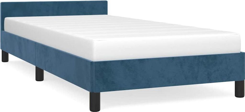 vidaXL Bettgestell ohne Matratze Dunkelblau 90x200 cm Samt