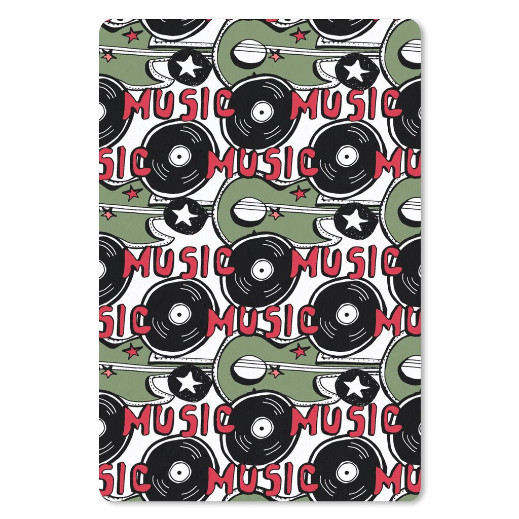 MuchoWow Mauspad Mousepad Muster - Musik - Vinyl 18x27 cm - Mousepads - Maus Mat - Pad - Mausunterlage