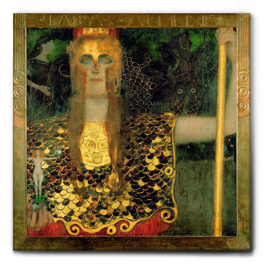 Giallobus - Pallas Athena - Gustav Klimt - 35L x 35B cm - Bild - Leinwand mit Standardrahmen