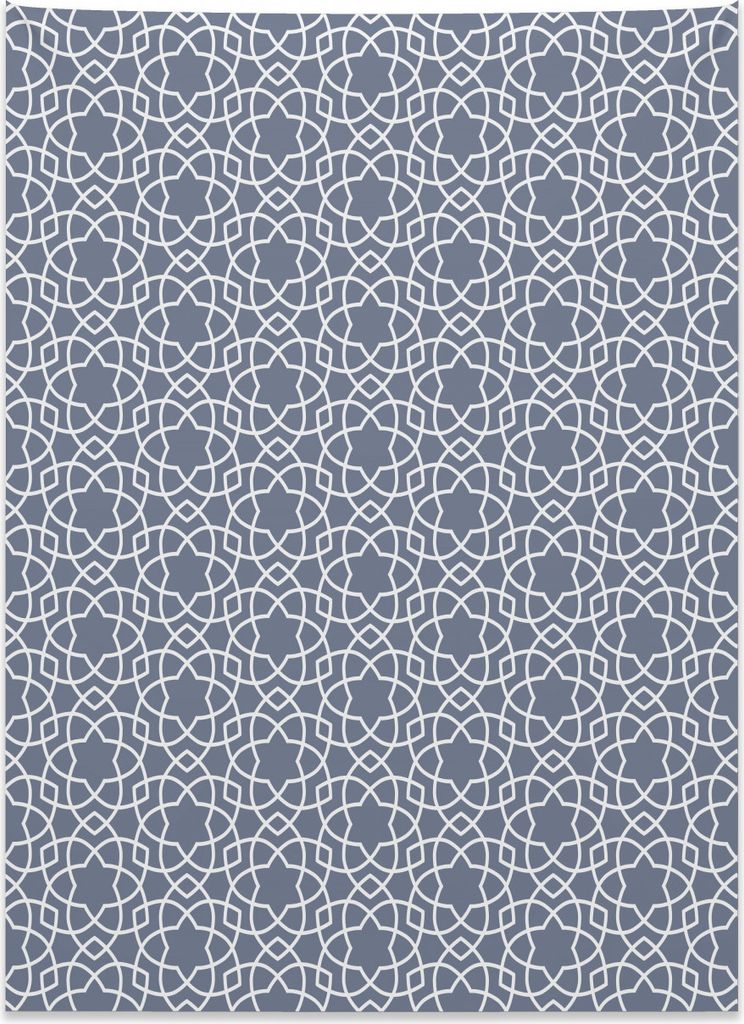 Abakuhaus Geometrisch Wandteppich, Ostasiatische Motive aus Weiches Mikrofaser Stoff Kein Verblassen Klare Farben Waschbar, 110 x 150 cm, Weiß Grau