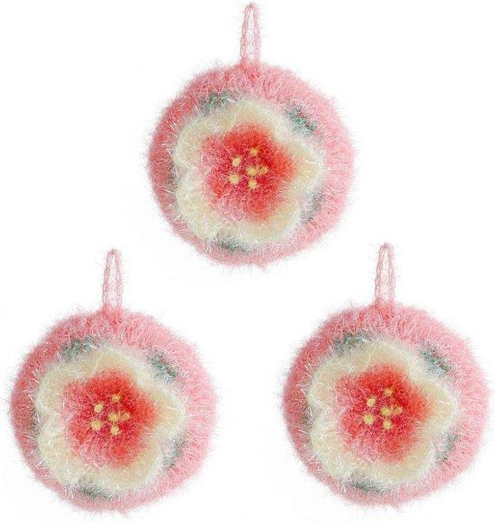 Reinigungsschwamm kratzerfester Spülbürste - Topf Reinigungszubehör - Servietten - rosa Blumen