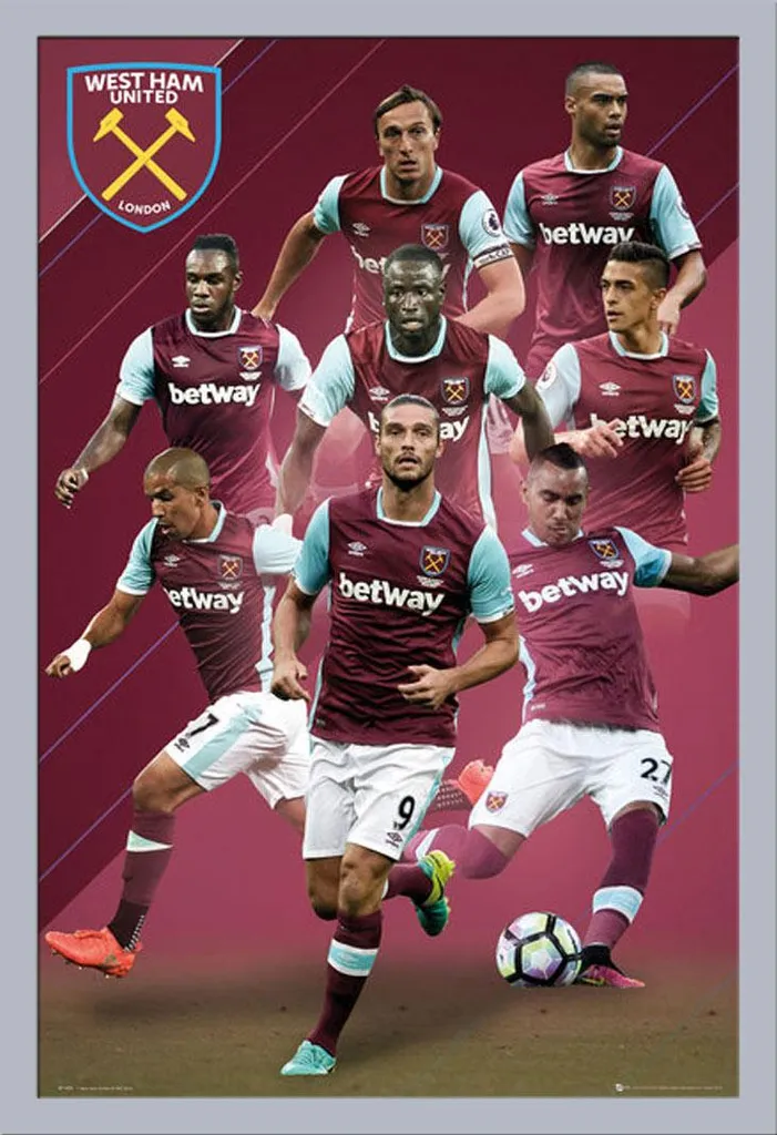 Cornice Shinsuke Argento con Poster West Ham 2016/17 Acrilico Maxi