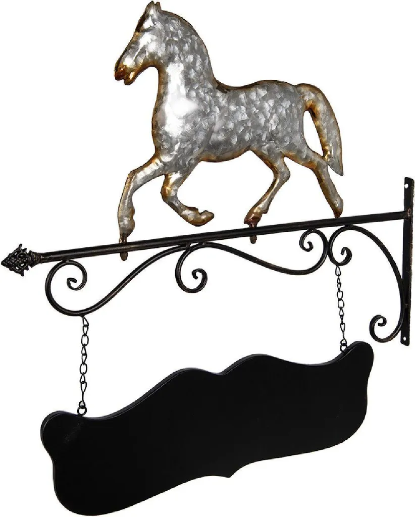 Clayre & Eef 5Y1312 Enseigne Cheval en Métal Déco Murale 66x3x67 cm