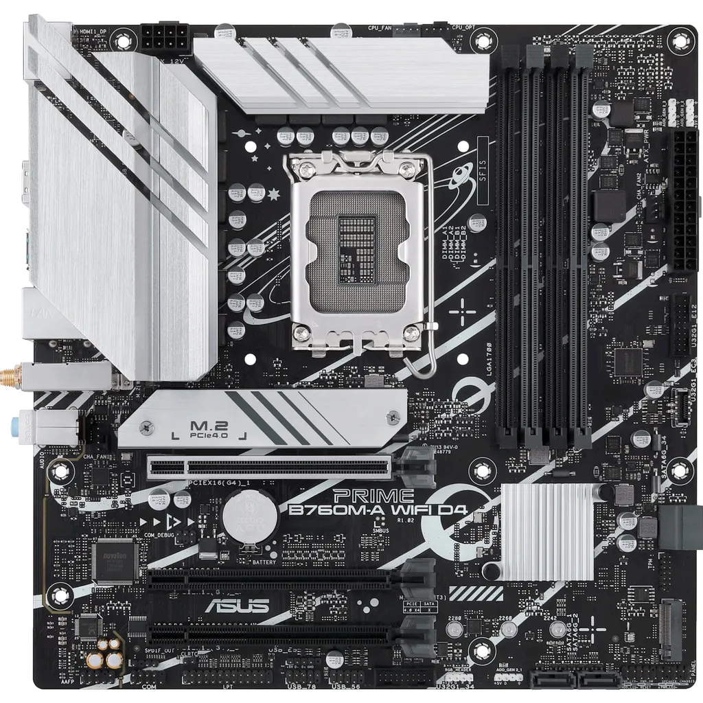 ASUS PRIME B760M-A WIFI D4 Carte Mère avec PCIe 4.0 et Réseau 2.5GbE