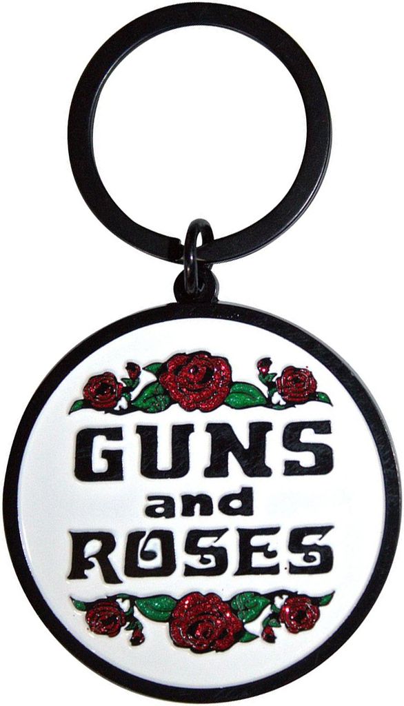 Guns N Roses - Schlüsselanhänger Rosen RO13907 (Einheitsgröße) (Weiß/Schwarz/Rot)