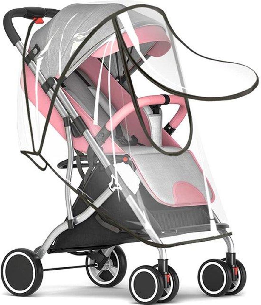 Regenabdeckung für Kinderwagen und Buggy mit U-förmigem Verschluss