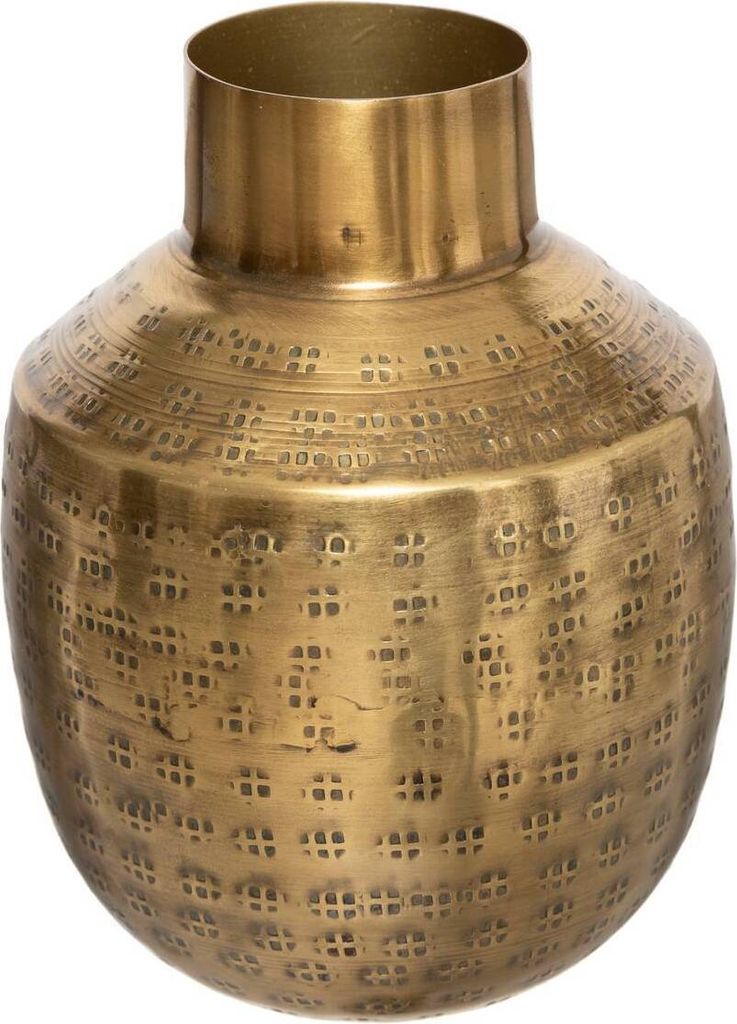 Vase "oasis" goldfarbenes gehämmertes metall h15cm  - Produktbild 