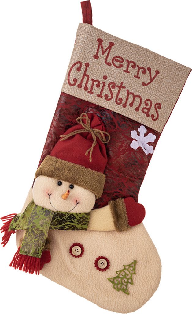 Weihnachtssocken mit Weihnachtsmann-/Schneemann-/Elch-Design und hängendem Seil schaffen Atmosphäre, Weihnachtsdekoration, Strumpf, Schneemann