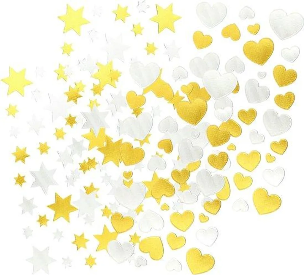 Gommettes Étoiles et Cœurs Métallisés - Lot de 240 Stickers Décoratifs