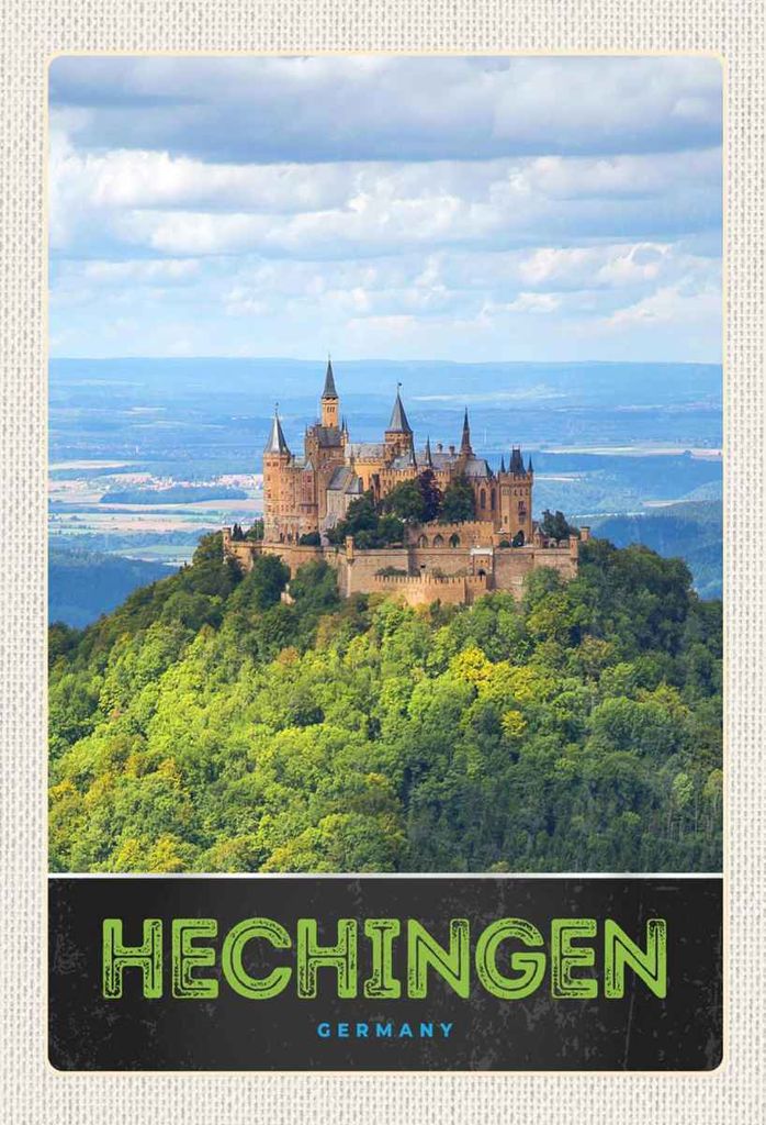 vianmo Holzschild 30x20 cm Hechingen Aussicht Burg Hohenzollener Bildmotiv Reisemotiv Abenteuer Reisen