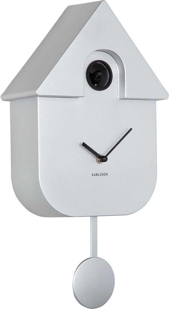 Karlsson - Kuckucksuhr Modern Cuckoo Metallic - Silber - 21.5x8.5x41cm
