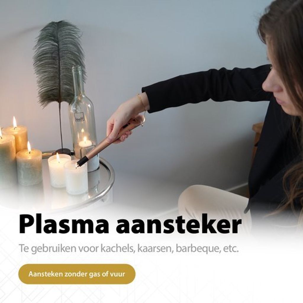 Wiederaufladbares langes elektrisches Feuerzeug - Rose Gold Produktbild 3