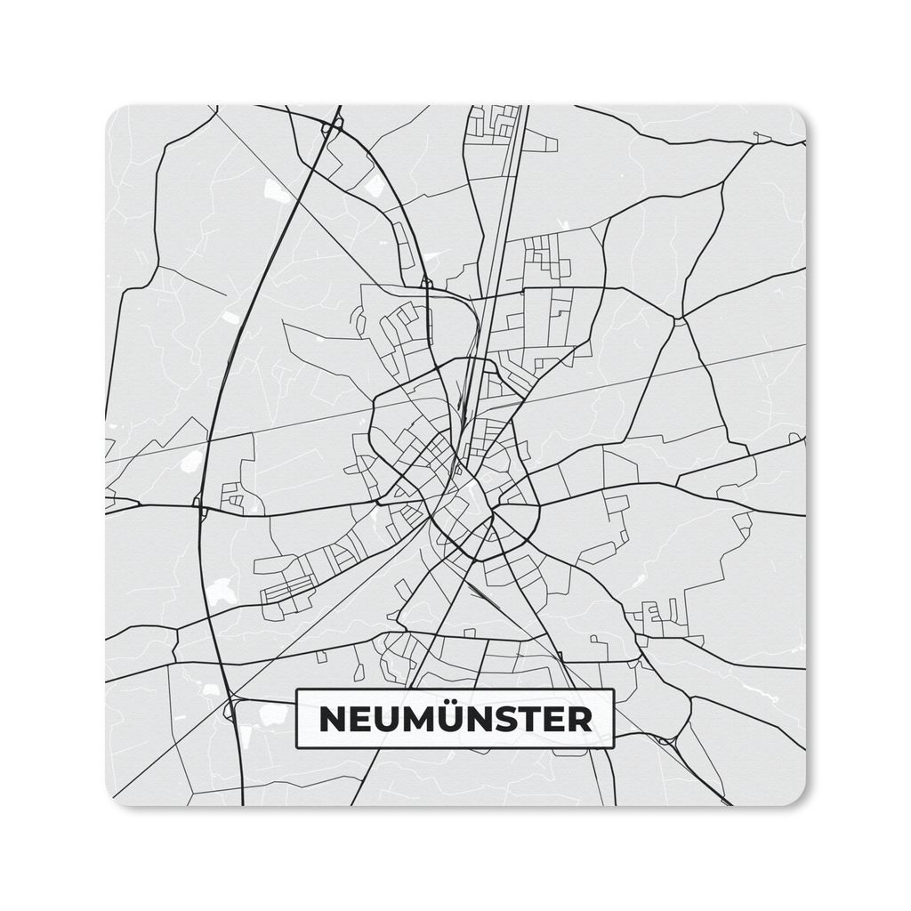 MuchoWow Mauspad Mousepad Stadtplan - Karte - Neumünster - Deutschland 30x30 cm - Mousepads - Maus Mat - Pad - Mausunterlage - Gaming