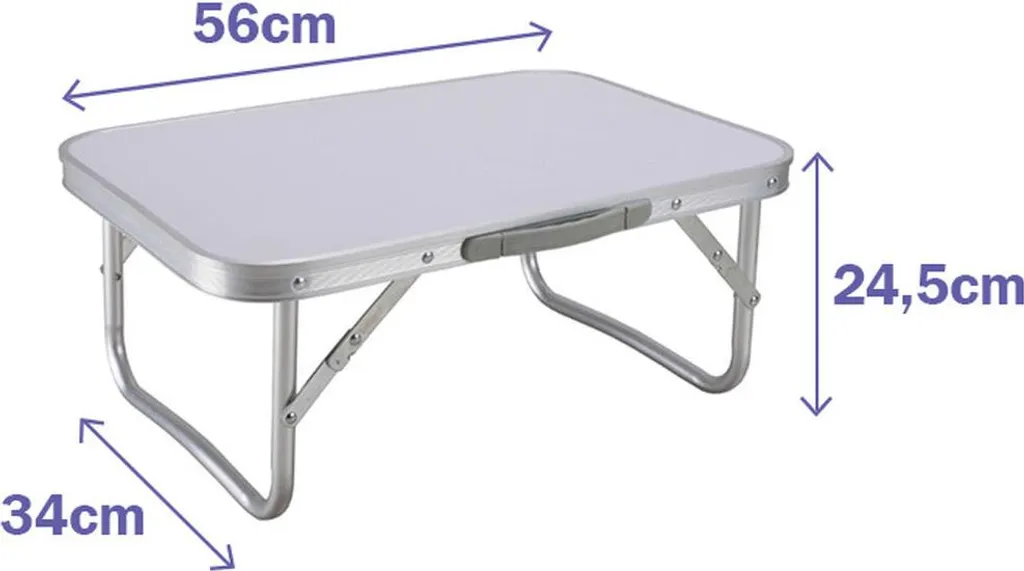 Table Aluminium Légère Marbueno D19 - Format Compact 56x34 cm Pliable