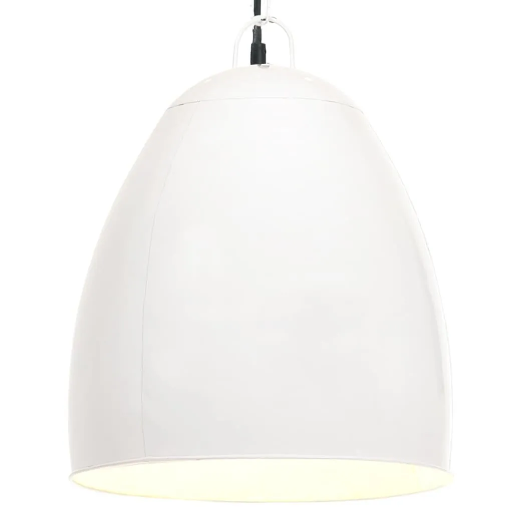 Lampada a sospensione in stile industriale 25 W bianca rotonda 42 cm E27