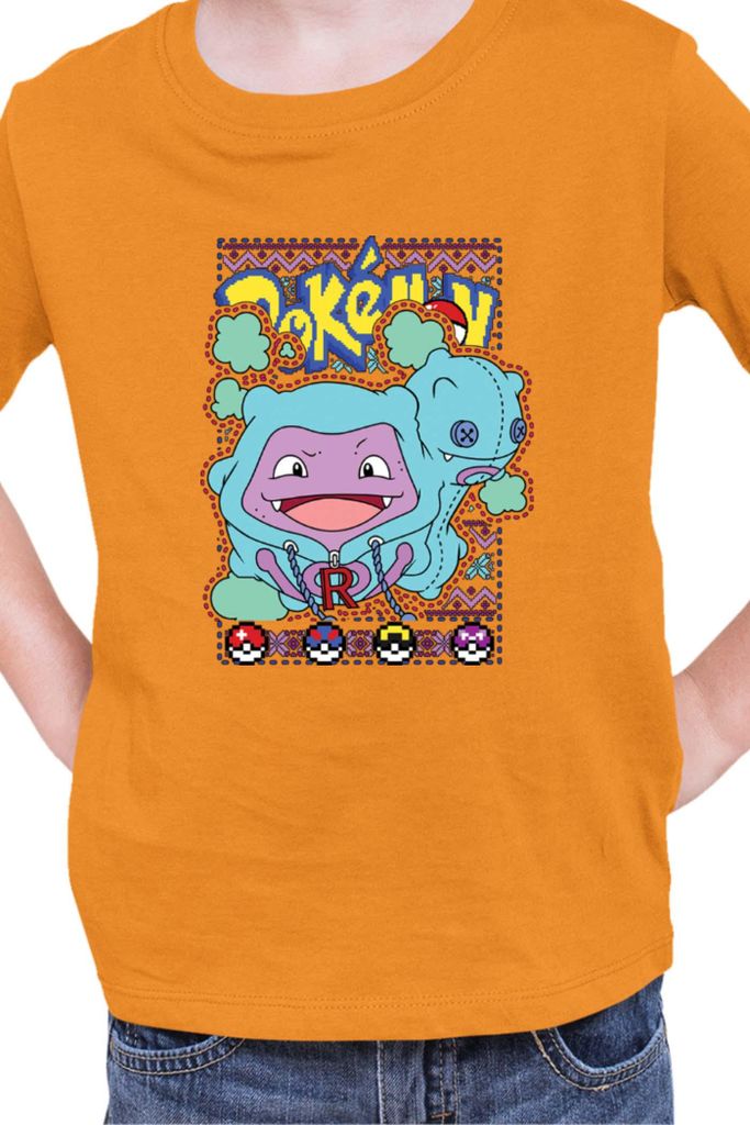 Kinder T-Shirt Japan Manga Anime Comics Pokemon 030, / Orange