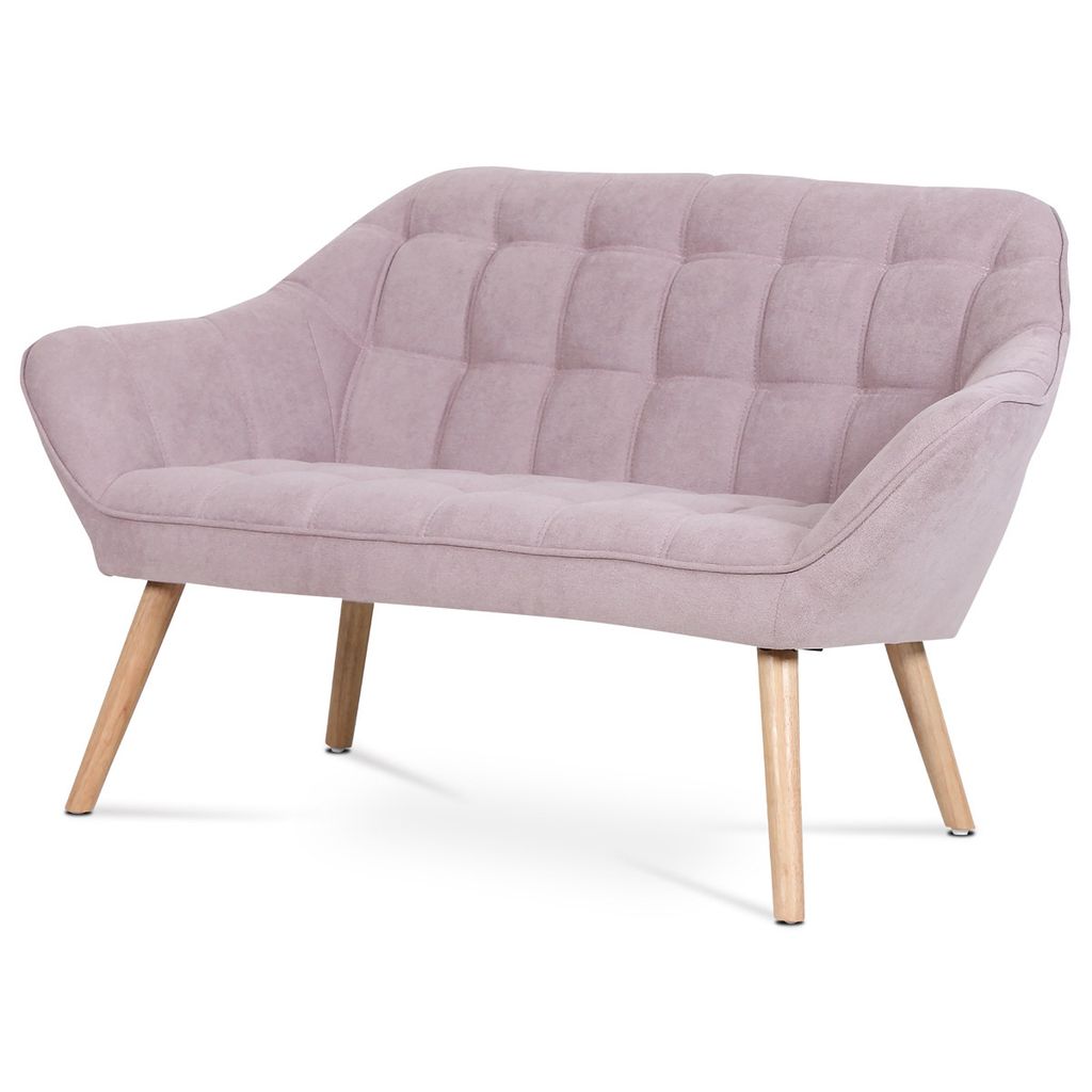 Zwei -Digit -Sitz, alte rosa Beschichtung, Holzbeine - Massiv Gummi - AK -322 Pink2