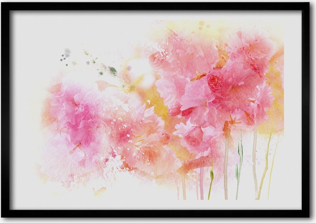 Bild - Bilderrahmen - 100 cm x 70 cm - MDF - Rahmen - Foto - Wandkunst Blumen