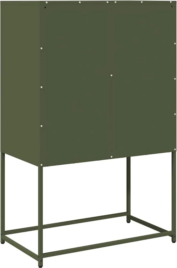 Madia in Acciaio Verde Oliva 107cm Altezza | Credenza Cucina e Salotto