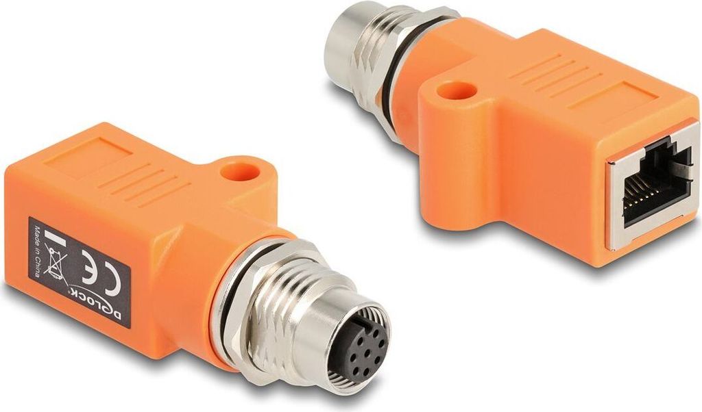 DELOCK M12 Adapter A-kodiert 8Pin Buchse zu RJ45 Buchse