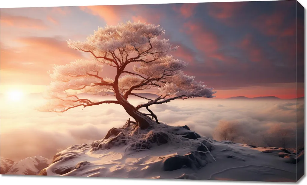 Tableau Odyssée hivernale 100x60 cm pour Salon Zen et Bureau Moderne