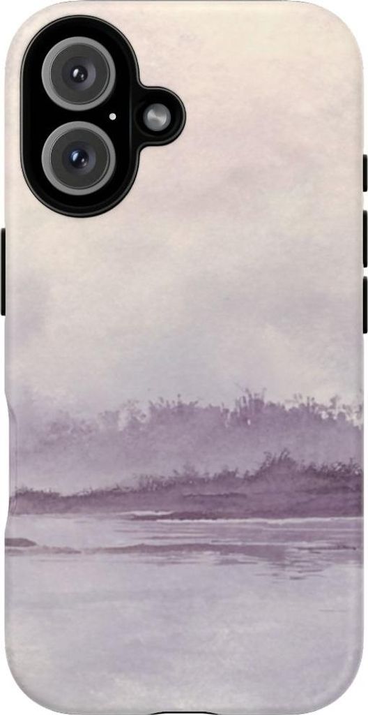 Minimalistische Küstenlandschaft mit fliegendem Vogel – Hülle Kompatibel mit iPhone 16