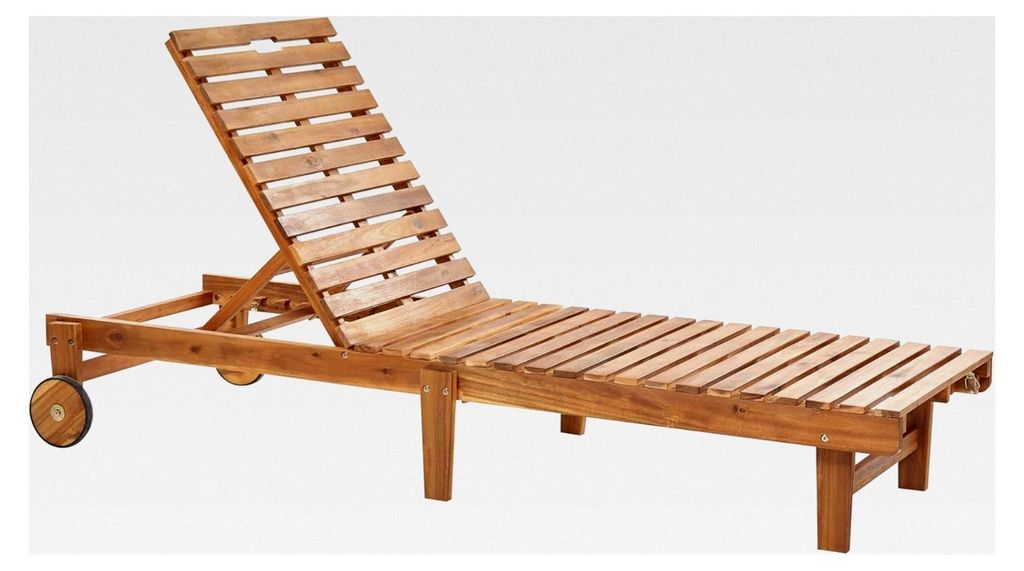 Gartenliege aus Akazienholz klappbar und verstellbar