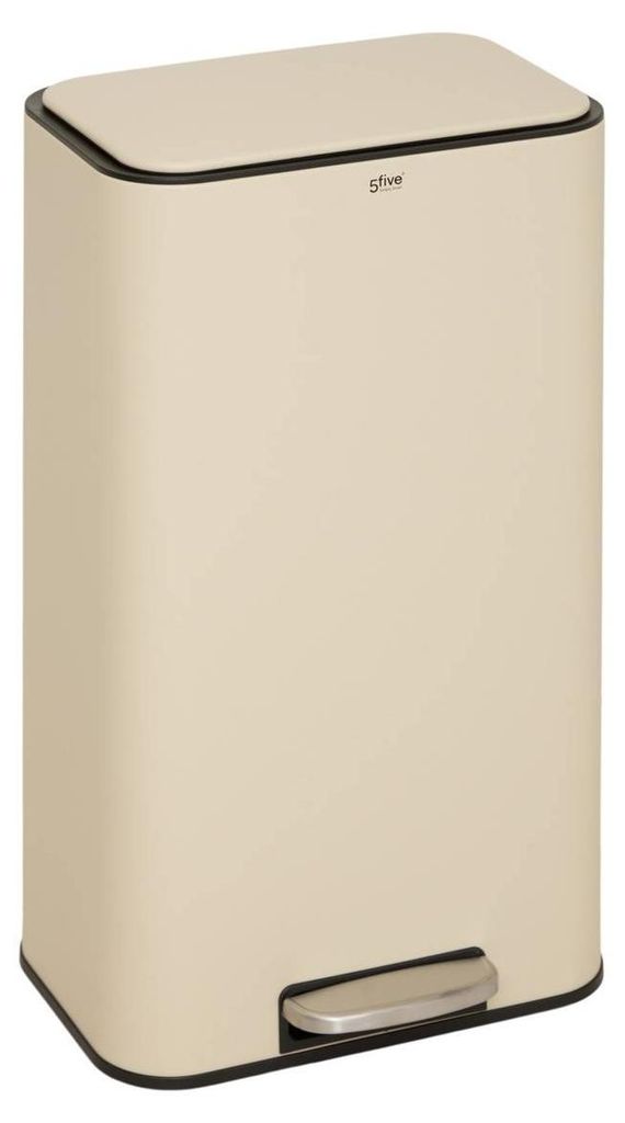 Rechteckiger treteimer „delta“ 30 l, lehmfarben - 5 five Produktbild 