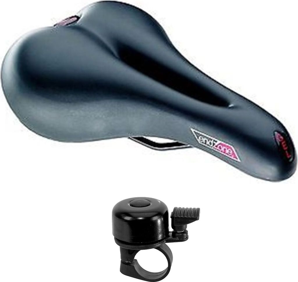 Point Endzone Sattel Treckking MTB Fahrrad Herren Sattel Vacuum Technique Gel inkl. Fahrradgklingel