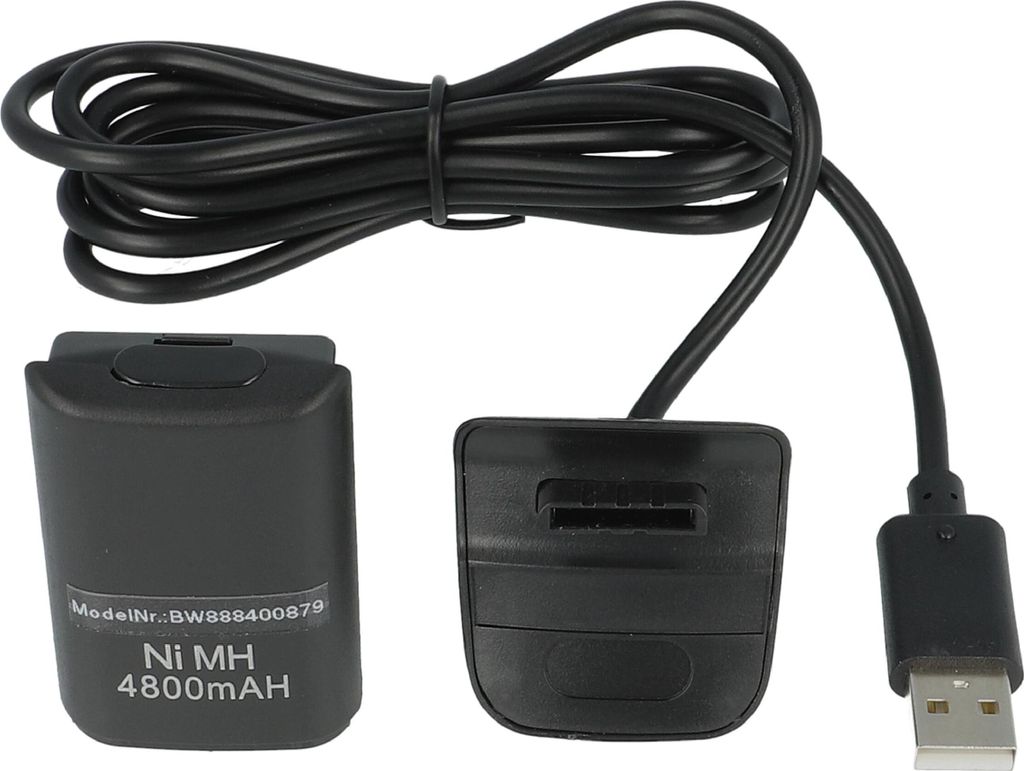 vhbw Play & Charge Kit kompatibel mit Microsoft Xbox 360 Produktbild 