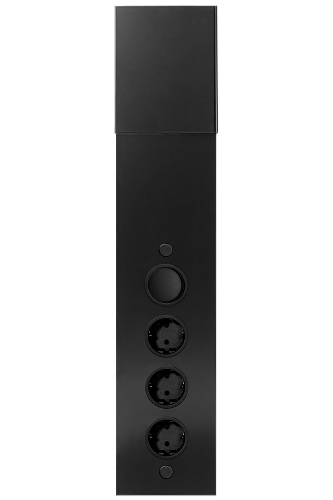 Colonne d'énergie STS 3007 en NOIR avec 3 emplacements et Image du produit 