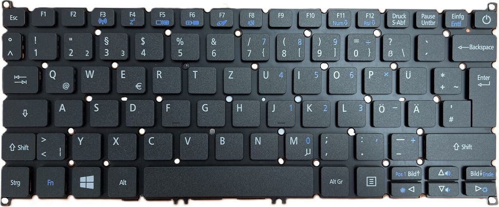 DEUTSCHE-Tastatur Schwarz Ohne Rahmen kompatibel für Acer Aspire ES1-132-C89V