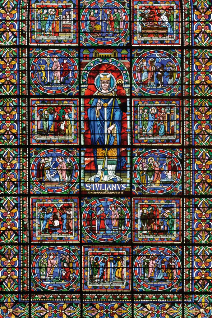 Sakrale Kunst Kunstdruck Bild - Sankt Julian, Glasfenster Produktbild 