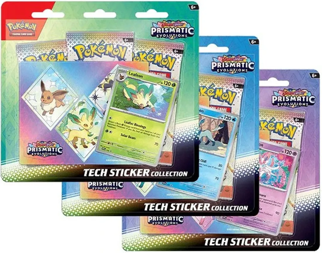 Pokemon Prismatic Evolutions : Collection Sticker Glaceon Tech pour Fans