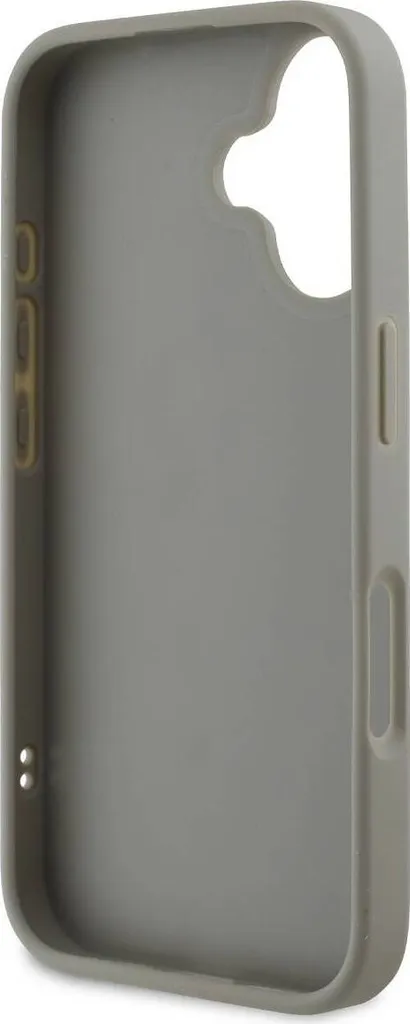 Étui iPhone 16 Plus Gris DKNY Stack Logo - Texture Matelassée Premium - 3