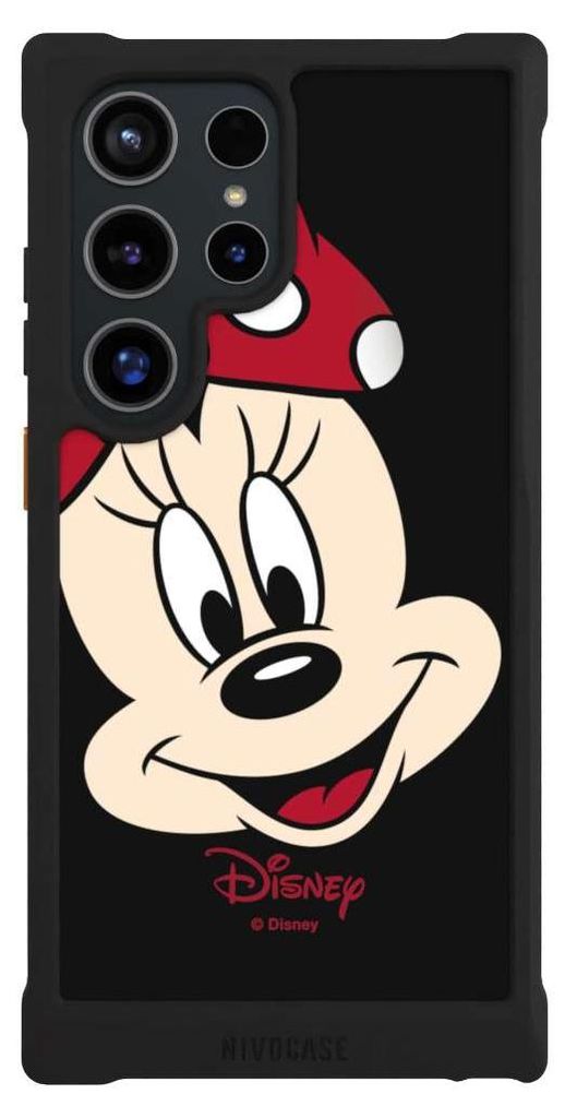 NIVOCASE Hülle für Samsung Galaxy S24 Ultra Stoßfeste Handyhülle NIVOmax Case Schwarz Disney Minnie Mouse Offizielles Lizenzprodukt