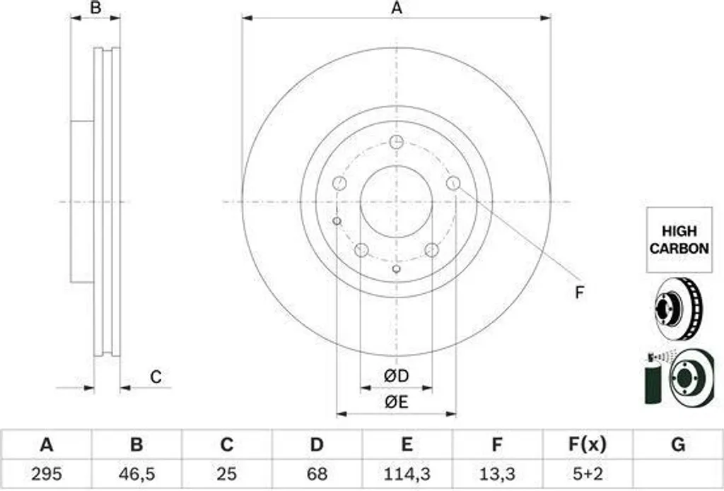 Disque de frein arrière pour Mazda CX-30 DM et GLC Mercedes Bosch OE