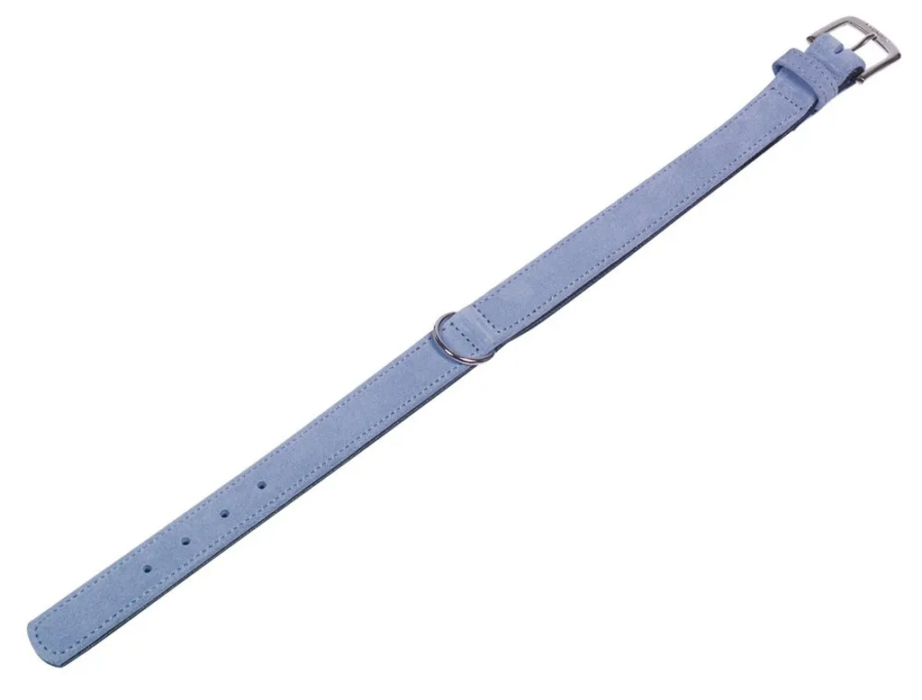 Collare Nobby VELOURS 27cm Azzurro - Pelle Italiana Certificata