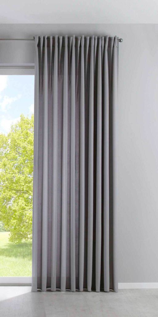 Vorhang Blickdicht »PALERMO« HxB 250x300 cm Grau Gardine Extra Breit Matt Lichtdurchlässig Verdeckte Schlaufen Raffhalter Gardinenband, 100002651