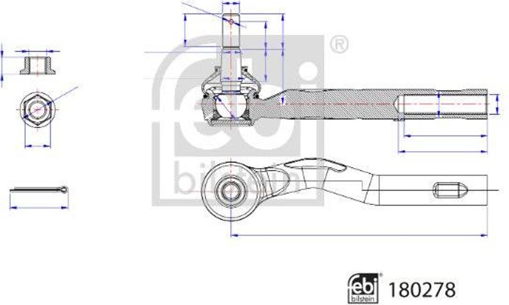 FEBI BILSTEIN 180278 Spurstangenkopf OE DA8A32290A kompatibel mit 2