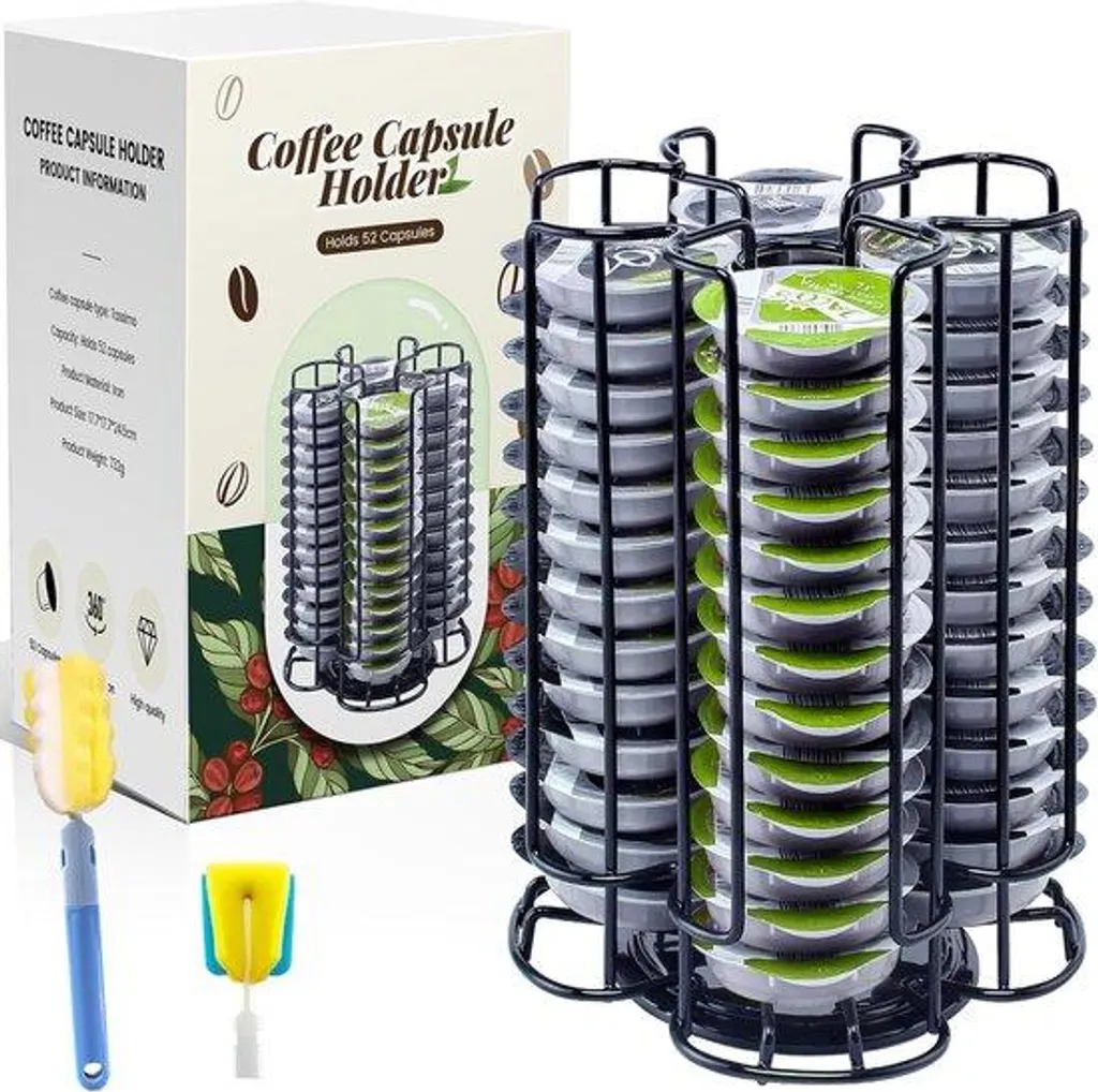 Range-capsules rotatif 52 emplacements accessoire café gain de place